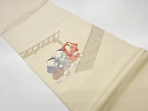 リサイクル　童子模様刺繍袋帯